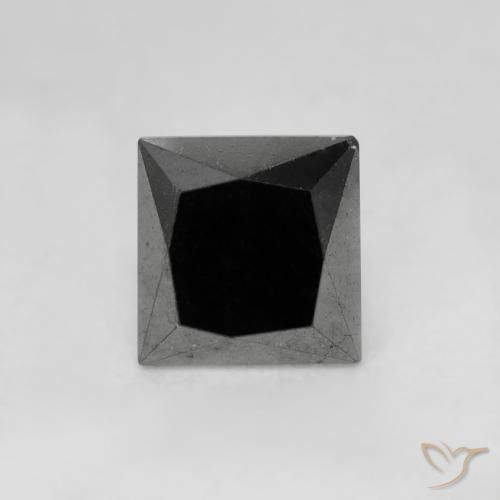 1.04ct Natural Preto Diamante, Quadrado, Opaco