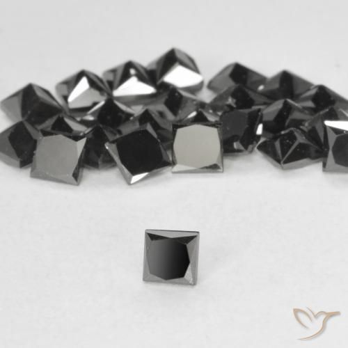 Diamante Preto Natural 0.13ct, Quadrado, Opaco