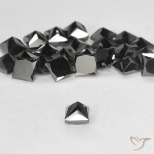 Diamante Preto Natural 0.13ct, Quadrado, Opaco
