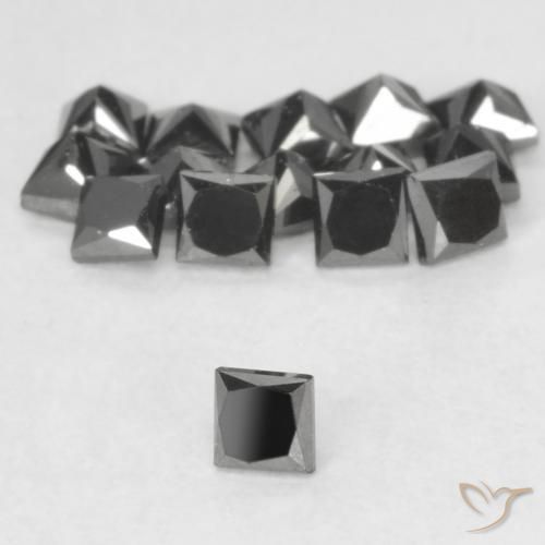 Diamante Preto Natural 0.08ct, Quadrado, Opaco
