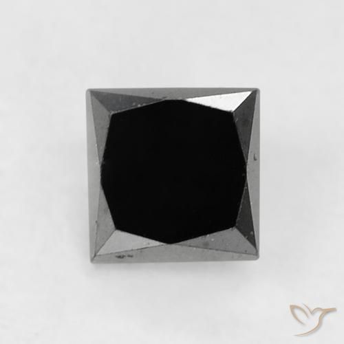 0.29ct Natural Preto Diamante, Quadrado, Opaco
