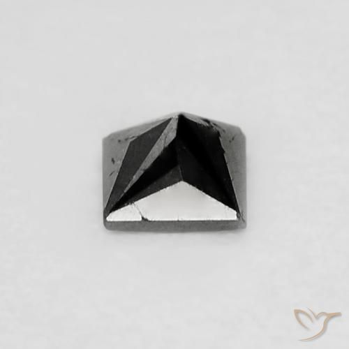Diamante Preto Natural 0.12ct, Quadrado, Opaco