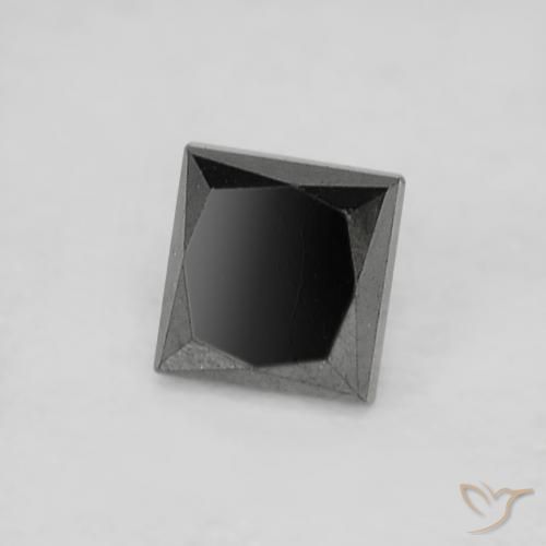 Diamante preto natural 0,19ct, quadrado, opaco