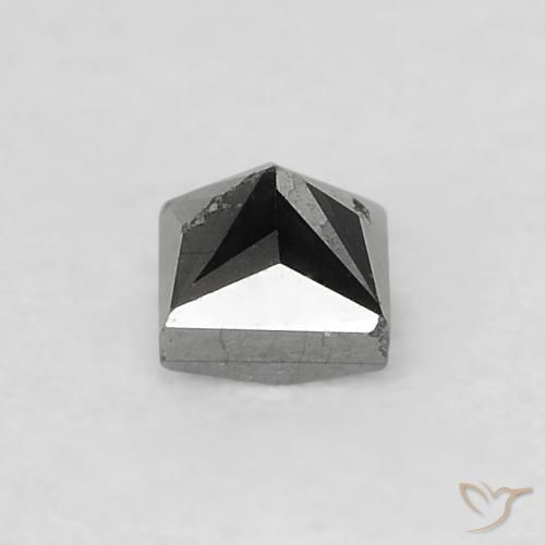 Diamante preto natural 0,19ct, quadrado, opaco