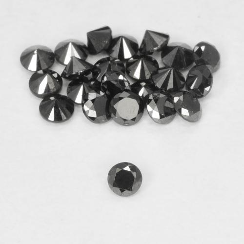 Diamante Preto Natural 0.02ct, Redondo, Opaco