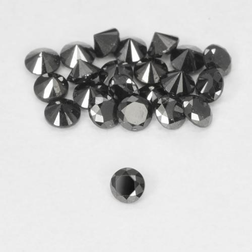 Diamante Preto Natural 0.02ct, Redondo, Opaco