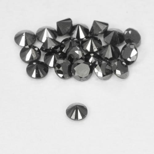 Diamante Preto Natural 0.02ct, Redondo, Opaco