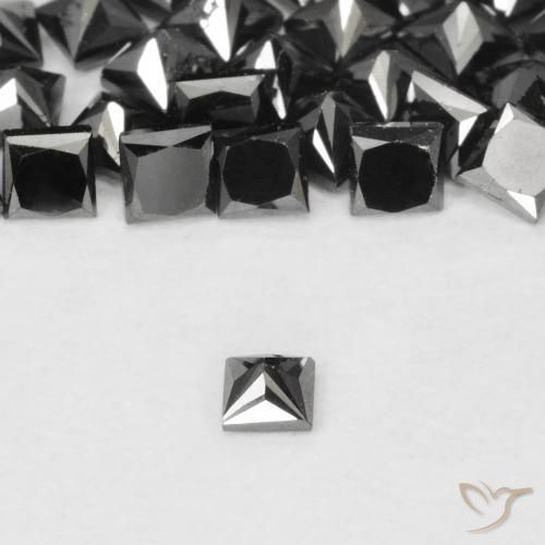 Diamante Preto Natural 0.10ct, Quadrado, Opaco