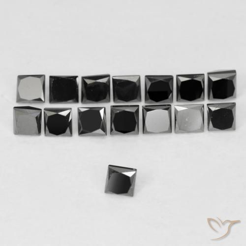 Diamante Preto Natural 0.09ct, Quadrado, Opaco