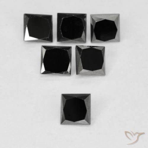 0.13ct Natural Preto Diamante, Quadrado, Opaco