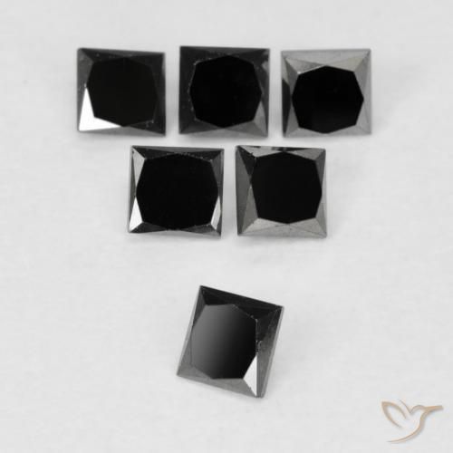 Diamante Preto Natural 0.13ct, Quadrado, Opaco