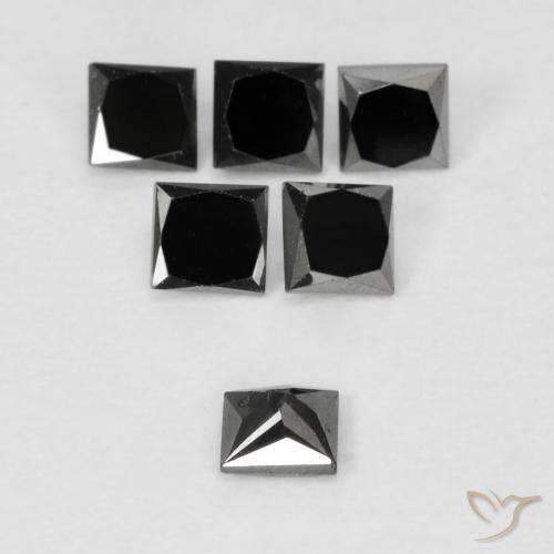 Diamante Preto Natural 0.13ct, Quadrado, Opaco