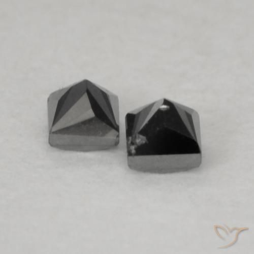 Pedras preciosas de Diamante Preto natural de 0.12 ct, Quadrado, Opaco