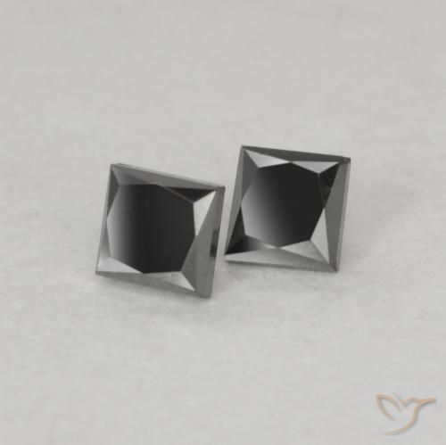 Pedras preciosas de Diamante Preto natural de 0.13 ct, Quadrado, Opaco