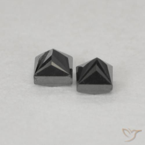Pedras preciosas de Diamante Preto natural de 0.13 ct, Quadrado, Opaco