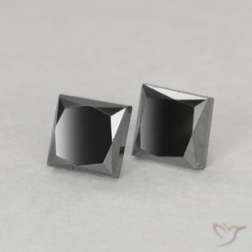 Pedras preciosas de Diamante Preto natural de 0.18 ct, Quadrado, Opaco