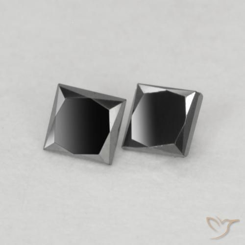 Pedras preciosas de Diamante Preto natural de 0.12 ct, Quadrado, Opaco
