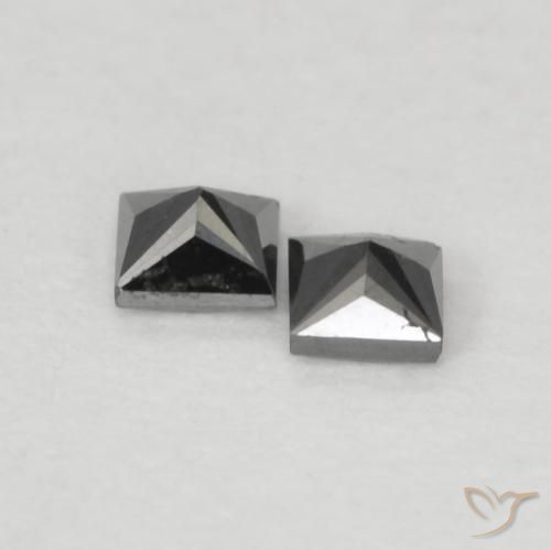 Pedras preciosas de Diamante Preto natural de 0.12 ct, Quadrado, Opaco