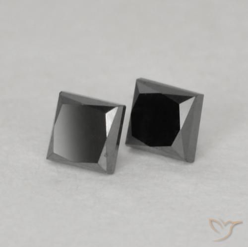 Pedras preciosas de Diamante Preto natural de 0.19 ct, Quadrado, Opaco