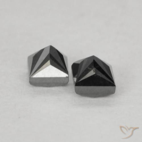 Pedras preciosas de Diamante Preto natural de 0.19 ct, Quadrado, Opaco