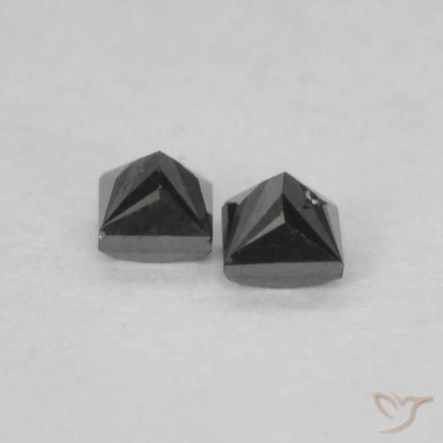 Pedras preciosas de Diamante Preto natural de 0.13 ct, Quadrado, Opaco