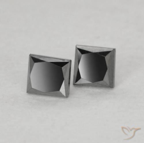 0.16ctw Natural Preto Diamante, Quadrado, Opaco