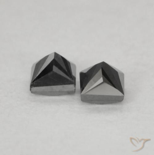 Pedras preciosas de Diamante Preto natural de 0.16 ct, Quadrado, Opaco