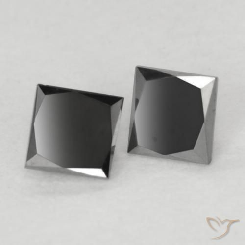 Pedras preciosas de Diamante Preto natural de 0.23 ct, Quadrado, Opaco