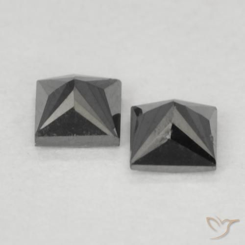 Pedras preciosas de Diamante Preto natural de 0.23 ct, Quadrado, Opaco
