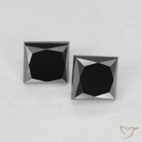 Pedras preciosas de Diamante Preto natural de 0.22 ct, Quadrado, Opaco