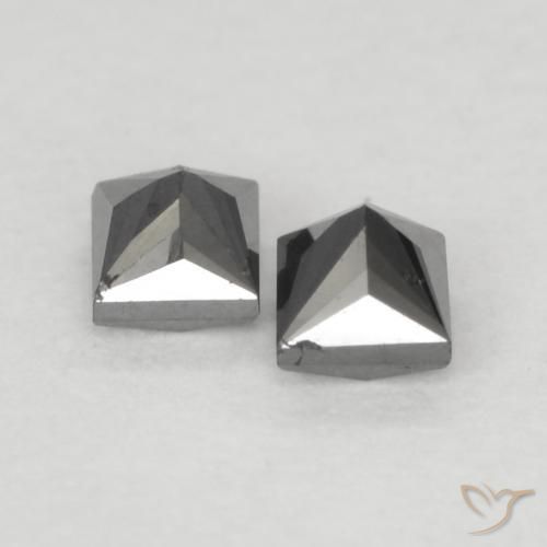 Pedras preciosas de Diamante Preto natural de 0.22 ct, Quadrado, Opaco