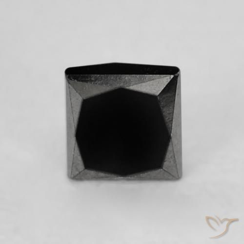 0.25ct Natural Preto Diamante, Quadrado, Opaco