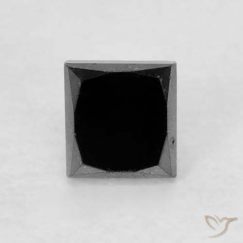 0.23ct Natural Preto Diamante, Quadrado, Opaco