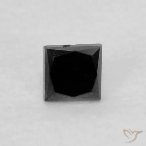 Diamante Preto Natural 0.06ct, Quadrado, Opaco