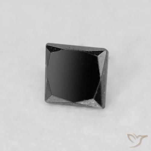 0.04ct Natural Preto Diamante, Quadrado, Opaco