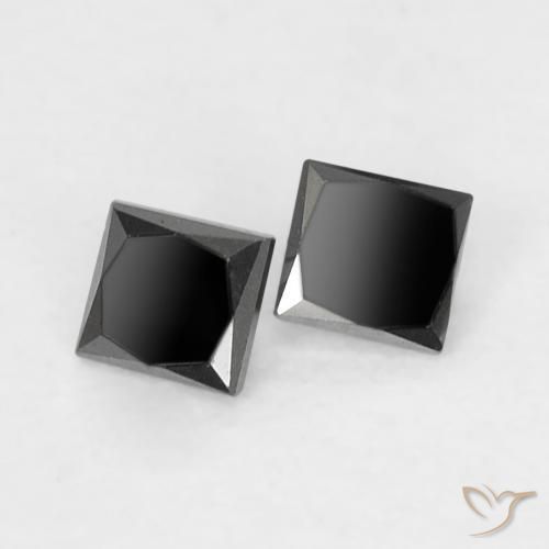 Pedras preciosas de Diamante Preto natural de 0.13 ct, Quadrado, Opaco