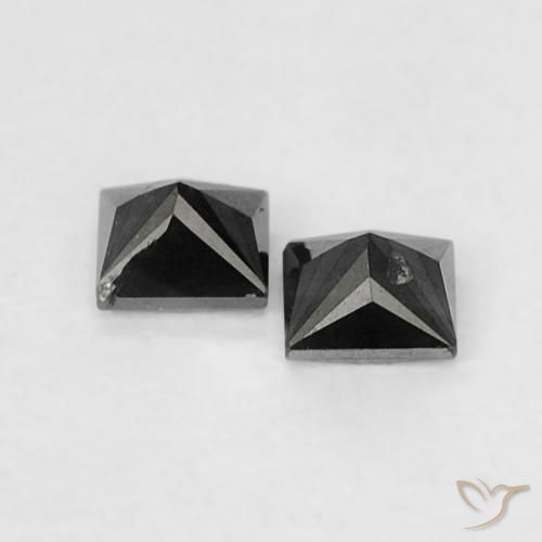 Pedras preciosas de Diamante Preto natural de 0.13 ct, Quadrado, Opaco