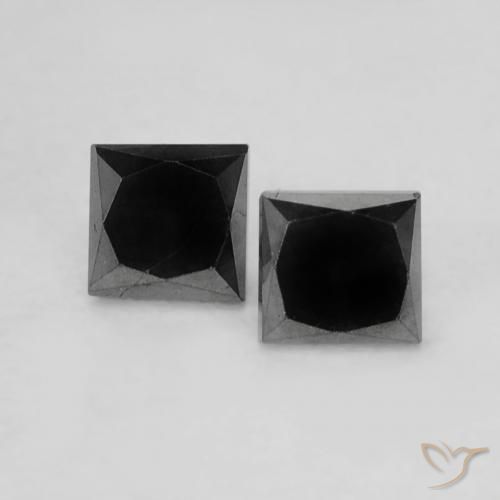 0.34ctw Natural Preto Diamante, Quadrado, Opaco