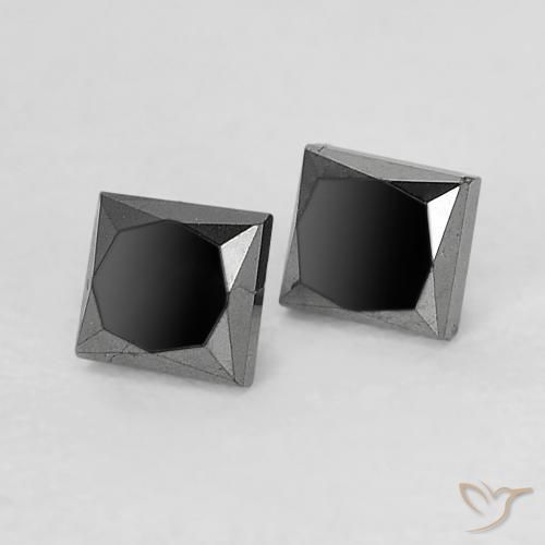 Pedras preciosas de Diamante Preto natural de 0.34 ct, Quadrado, Opaco