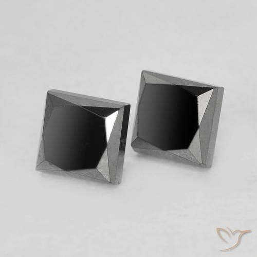 Pedras preciosas de Diamante Preto natural de 0.39 ct, Quadrado, Opaco