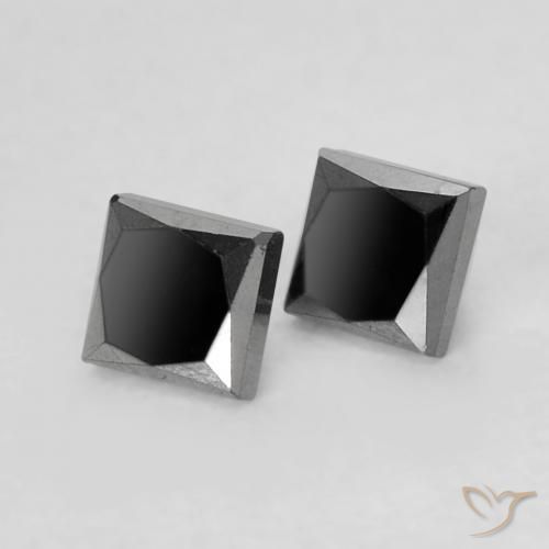 Pedras preciosas de Diamante Preto natural de 0.29 ct, Quadrado, Opaco