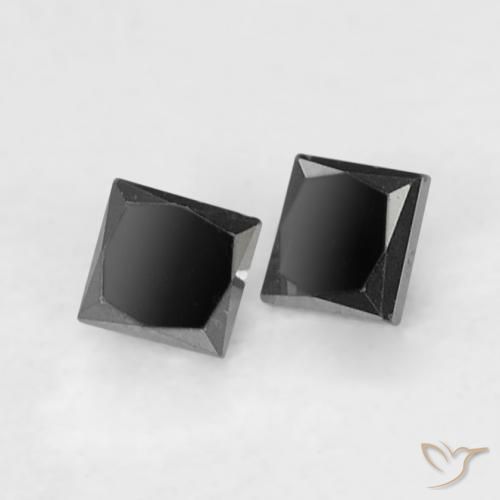 Pedras preciosas de Diamante Preto natural de 0.11 ct, Quadrado, Opaco