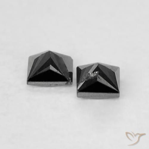 Pedras preciosas de Diamante Preto natural de 0.11 ct, Quadrado, Opaco