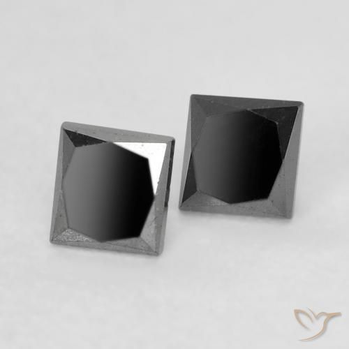 Pedras preciosas de Diamante Preto natural de 0.35 ct, Quadrado, Opaco