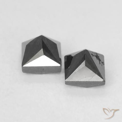 Pedras preciosas de Diamante Preto natural de 0.35 ct, Quadrado, Opaco