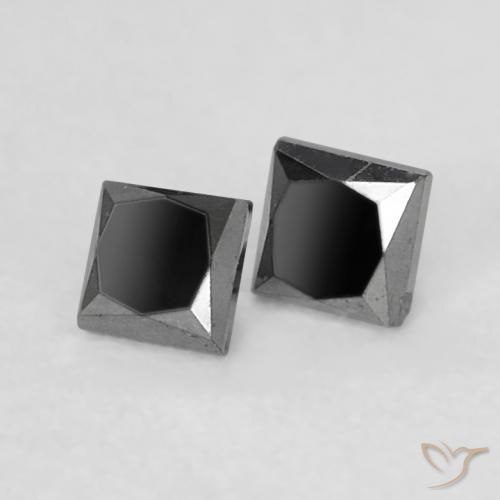 Pedras preciosas de Diamante Preto natural de 0.14 ct, Quadrado, Opaco