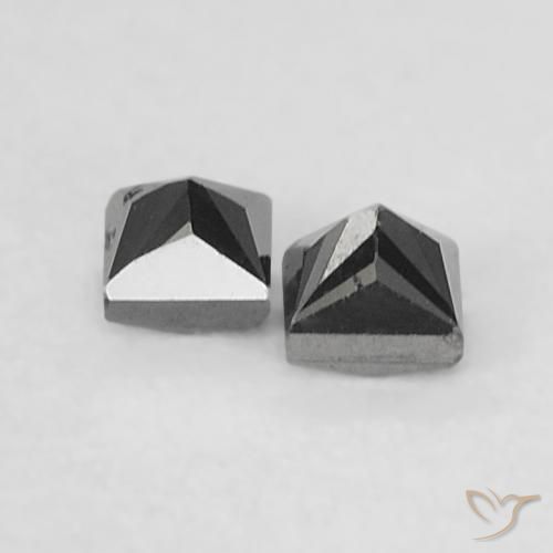 Pedras preciosas de Diamante Preto natural de 0.14 ct, Quadrado, Opaco