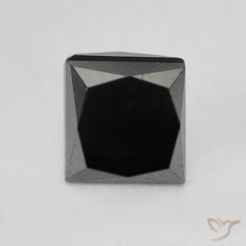 0.40ct Natural Preto Diamante, Quadrado, Opaco