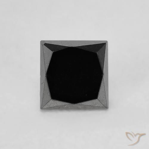 0.21ct Natural Preto Diamante, Quadrado, Opaco