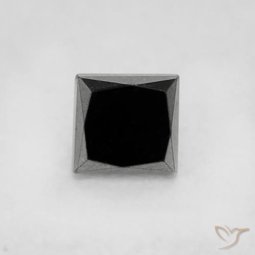 0.17ct Natural Preto Diamante, Quadrado, Opaco
